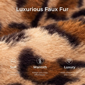 Của Phụ nữ mùa đông Fluffy Bộ nhớ bọt <span class=keywords><strong>Leopard</strong></span> in mules với ấm cúng <span class=keywords><strong>Faux</strong></span> lông lót trượt trên cho - Product Image 3