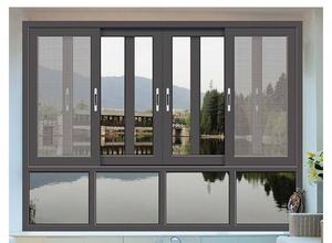 스크린과 스테인레스 스틸 그물이있는 경량 현대 알루미늄 합금 수평 슬라이딩 창-실내 파티션 - Product Image 3