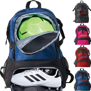 Wholesale Custom Big Capacity Youth Duffle Backpack Football Soccer Bag For Kids With Shoe Compartment Custom