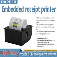 Impresora Térmica de Recibos y Códigos de Barras Integrada de 58 mm, Elegante en Blanco y Negro, con USB+Serial, Módulo de Impresora de Panel Pequeño