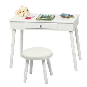 Tocador de Maquillaje Infantil DB Kids de Madera Blanca con Espejo Ovalado Iluminado y Taburete Acolchado para Dormitorio - Product Image 4