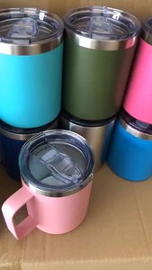 Generic 12oz Insulated Ice Coffee Mug 304 Stainless Steel Handle Tumbler <b>for</b> Office Daily Use - Product Image 2