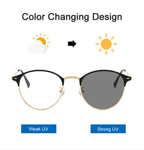 DOISYER-marcos de metal fotocromático para gafas, bloqueo de luz azul, retro, redondo, con cambio de color, <span class=keywords><strong>2022</strong></span>, 40%, venta al por mayor - Product Image 2