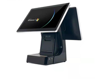 Système de point de vente tactile 15,6 pouces économique avec imprimante 80 mm, OS Android/Windows, Bluetooth, Wi-Fi en option, écran client 15,6 pouces
