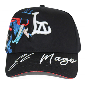 HBA54 kustom Logo Anda sendiri 3D Logo bordir topi olahraga Suede katun Satin mahkota tengah pria bingkai topi hitam topi bisbol - Product Image 6