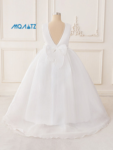 Mqatz 2025 Hoa Trẻ Em Ăn Mặc Trang Phục Chính Thức Hoa Net Áo Dài Cho 3-8 Tuổi Bé Gái Bow Mùa Hè Odm Cung Cấp Cho Đám Cưới Alp-0086 - Product Image 4