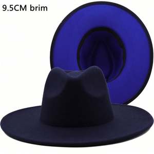 Chapeaux Fedora Bicolores Tendance Automne Hiver à Bord de 9,5 cm pour Hommes et Femmes – Vente en Gros - Product Image 3