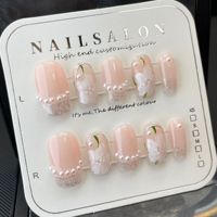 TSZS nouveauté 10 pièces de luxe à la main ongles conseils presse sur les ongles moyen carré fleur conception ongles fournisseur ongles artificiels