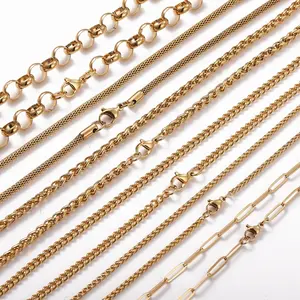 luxury fashion jewelry stainless steel necklace chain 18K gold plated chain titanium steel jewelry jewelry Snake Chain Necklace