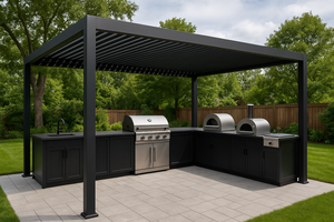 Cocina Exterior Personalizable OEM/ODM, Resistente a la Intemperie y al Óxido, con Horno de <span class=keywords><strong>Pizza</strong></span>, Cocina Exterior de Acero Inoxidable para Barbacoa - Product Image 3