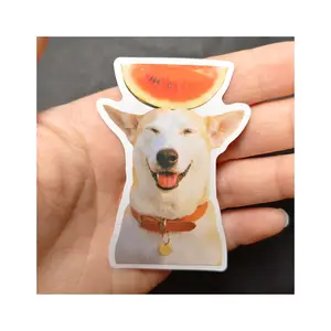 ملصقات برؤوس الكلاب المرحة المخصصة ملصقات طباعة لطيفة على شكل كلب ملصقات إيبوكسي ناعمة لتغليف المنتجات