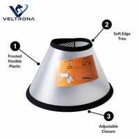 Collier de récupération pour animaux de compagnie, collier éлизаветинский en plastique givré, réglable avec velcro, pour chien et chat, protection post-opératoire des plaies