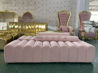 Canapé ottoman de réception de bureau en velours rose, banquette modulaire pour salle d'attente de mariage, hôtel, hall