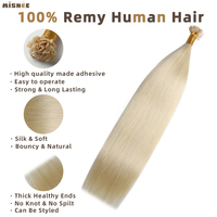 Cheveux humains Remy 100% double épaisseur, pointes pleines, 18-26 pouces, pointes plates à fusion, peuvent être permanentés pour cheveux fins et fragiles, usage professionnel