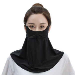 Masque facial en soie glacée pour femmes, protection solaire, demi-couverture du visage, respirant, protection UV, couvre-le cou, idéal pour le cyclisme estival et la protection solaire - Product Image 2
