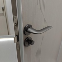 Portes intérieures modernes en bois foncé texturé, style luxe léger, avec isolation phonique et surface finie imperméable pour villas