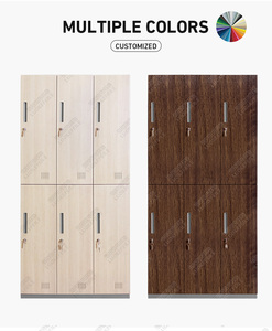 Armario Metálico <span class=keywords><strong>de</strong></span> 6 Puertas Color Madera para Personal, Almacenamiento <span class=keywords><strong>de</strong></span> Archivos, Guardarropa para Escuelas Públicas - Product Image 5