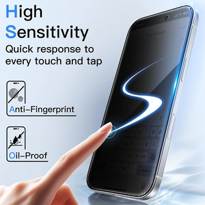 Protection d'écran en verre trempé anti-espion HD clair 9H 2.5D pour téléphone portable 12-17 Pro Max - Product Image 4