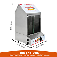 Vitrine chauffante pour hot-dogs JieYi, en acier inoxydable, pour frites, présentoir chauffant pour aliments, avec bouton manuel