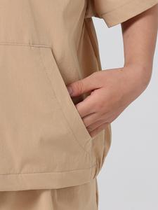 Canton Clothes fabrica al por mayor sudaderas con capucha de color puro personalizadas con pantalones cortos para niños musulmanes de 4 a 12 años - Product Image 4