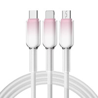 Câble USB 3 en 1 en nylon tressé, charge rapide, chargeur super rapide, câble micro type C pour Xiaomi, pour téléphone Samsung