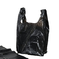 Sacs Plastiques Personnalisés de Qualité Supérieure Noirs, Type T-shirt, pour Courses, Fabriqués sur Mesure avec Logos