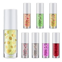 Huile à lèvres avec tranches de fruits Différentes saveurs Huile de brillant à lèvres colorée Couleur Fruit Kids Lipgloss Luxury OEM Vegan Lipgloss Oil