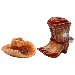 Accessoires <span class=keywords><strong>de</strong></span> cuisine faits à la main, bottes <span class=keywords><strong>de</strong></span> <span class=keywords><strong>cowboy</strong></span> occidentales en céramique décoratives rustiques <span class=keywords><strong>de</strong></span> ferme, salières et poivrière - Product Image 4