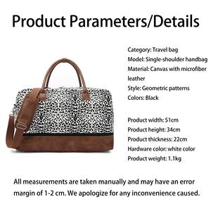 Grosir tas mingguan untuk wanita tas jinjing Travel tas Duffel kulit kanvas untuk wanita dengan kompartemen sepatu bawah - Product Image 3