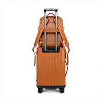 Ensemble de bagages de luxe en microfibre avec décoration en daim et peluche, comprenant une valise cabine à roulettes de 20 pouces et un sac à dos professionnel de 15 pouces