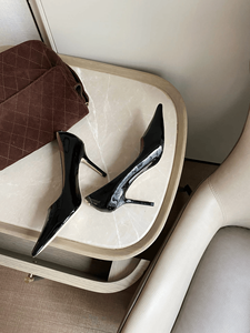 Zapatos de Tacón Alto Jimmy de Alta Calidad, Diseño Abierto, Cuero Charol Liso, Nuevo, en Tendencia, de Moda - Product Image 4