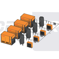 Compresseur d'air à vis plus efficace 75Kw 100Hp Baosi Compresseurs électriques industriels Sir à deux étages 8/10/13/15Bar 5.25M3/Min