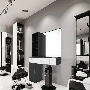 Mueble de Madera Moderno para Salón de Belleza Masculino, Estación de Espejos para Barbería, Exhibidor para Tienda de Peluquería - Product Image 4