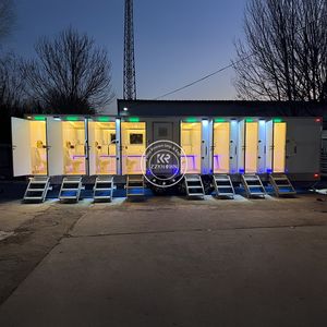 Porta Potty <b>Trailer</b> Portable Outdoor Prefab Bathroom Event Vip Mobile Toilet Public Use - Product Image 3