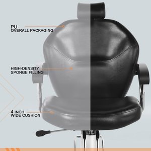 Sillón <span class=keywords><strong>de</strong></span> Peluquería Hidráulico con Elevación e Inclinación, Silla <span class=keywords><strong>de</strong></span> Estilismo Giratoria <span class=keywords><strong>de</strong></span> 360 Grados, Muebles <span class=keywords><strong>de</strong></span> Salón <span class=keywords><strong>de</strong></span> Estilo Moderno - Product Image 6