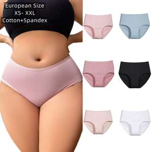 Lot de 6 sous-vêtements <span class=keywords><strong>en</strong></span> coton taille haute pour femmes, <span class=keywords><strong>culottes</strong></span> invisibles, bikini coquin, slips respirants, couverture complète - Product Image 1