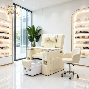 Fauteuil de <span class=keywords><strong>massage</strong></span> inclinable de luxe moderne avec bain de pieds et bassin à remous pour manucure et pédicure, idéal pour les spas et salons de <span class=keywords><strong>massage</strong></span> - Product Image 1