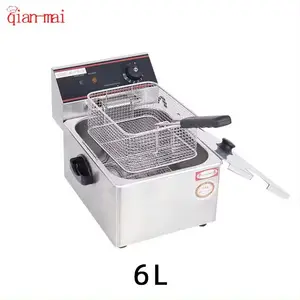 Commercial Electric Household Single Tank Chips Stainless Steel Fries Donut Chicken Fried Double Deep Fryer Machine 2500w
