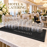 Tapis de bar moderne en PVC souple multicolore, écologique, avec logo en relief, antidérapant, pour les marques de boissons, les cafés et les événements