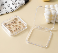 Boîte à ongles carrée transparente haut de gamme recyclable en gros d'usine, boîte de rangement et de présentation pour faux ongles, emballage pour feuilles d'ongles et bijoux