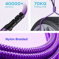 Fábrica al por mayor PVC + Nylon trenzado USB-tipo C cable de datos ángulo recto Cable de fecha para teléfono móvil