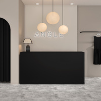 Bureau de réception minimaliste en laque noire pour femmes petit Bar Simple caissier magasin comptoir Net rouge Table de réception pour vêtements