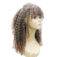 Nouveautés en gros Perruques synthétiques pour femmes noires, style Afro Kinky Curl, queue de cheval volumineuse, boucles rebondissantes, en vrac, monofilament, densité 150%