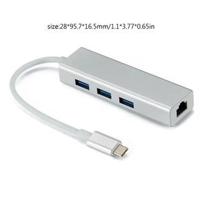 <span class=keywords><strong>USB</strong></span> Loại C để Gigabit Ethernet RJ45 Card Mạng Adapter với <span class=keywords><strong>3</strong></span> <span class=keywords><strong>USB</strong></span> <span class=keywords><strong>3</strong></span>.0 <span class=keywords><strong>HUB</strong></span> đối với MacBook Pro Chromebook Pixel HuaWei MateBook - Product Image 2
