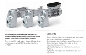 Nuevo Motor de Engranajes Helicoidales Integrado MT-Lenze G500-S+M850 Trifásico de Alto Torque y Bajo Desfasamiento para Sistemas de Transporte - Product Image 2