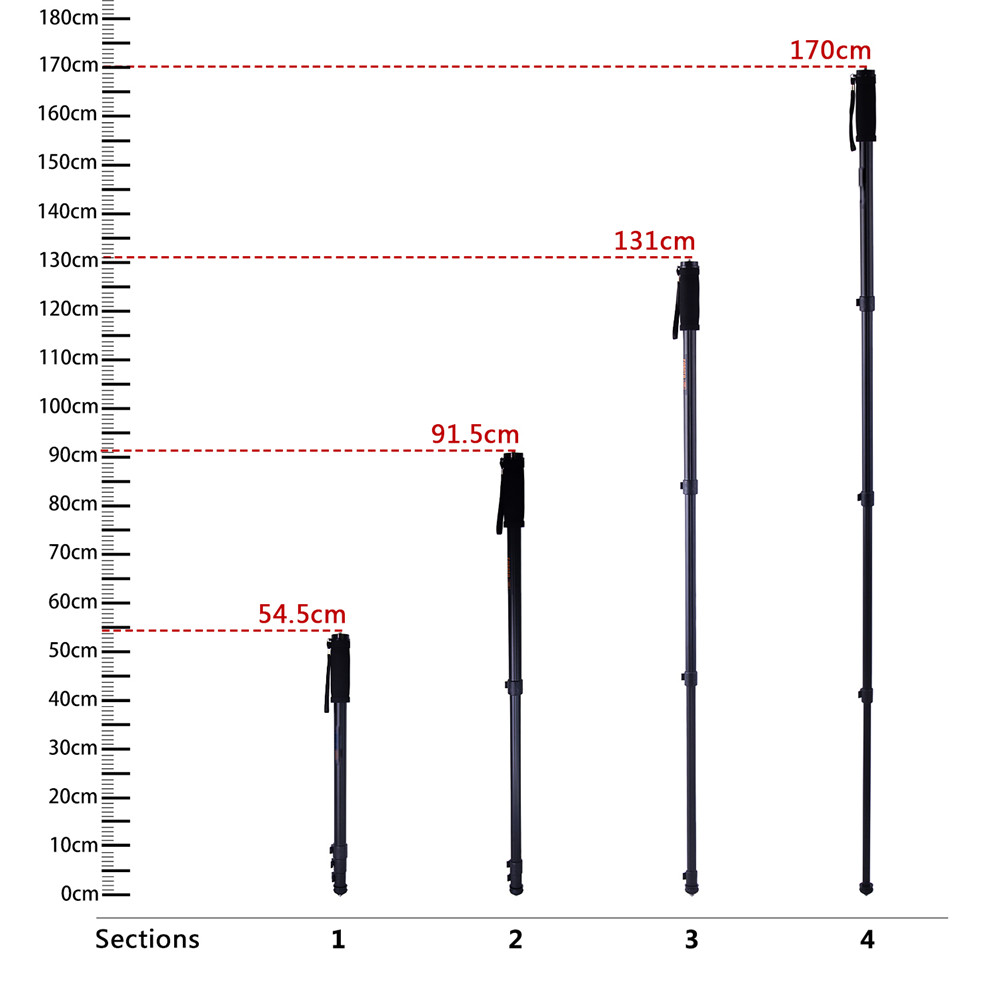 Wholesale WT1003 Alloy Monopod Lightweight 67" Tripod Camera Monopod WT-1003 For DSLR camera Free Shipping with bag