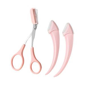 Phụ Nữ Chuyên Nghiệp Lông Mày Cắt Tỉa Dao Mặt Kéo Với Lược Lông Mày Tông Đơ Scraper Phụ Kiện - Product Image 1