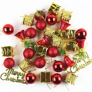 20 Stück Set Weihnachten hängen Ornament Baum Dekorationen Ball mit Tannenzapfen Geschenk box für Weihnachts baum Home Holiday Party