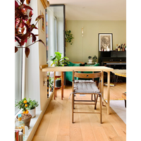 Table à manger rectangulaire moderne pliante en bois, idéale pour le salon, avec finition certifiée, pour une optimisation de l'espace (OEM)