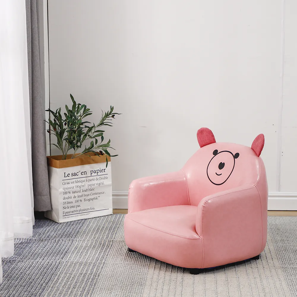 Kind Speelgoed Sofa Fauteuil Cartoon Pu Stoel Kinderen Zetel Kleine Armsteun Bank Roze